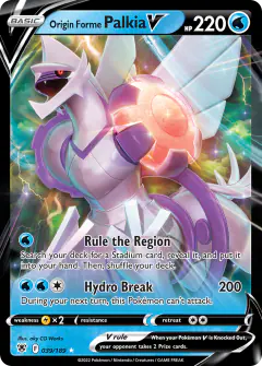 Origin Forme Palkia V Rare Holo V card from Astral Radiance