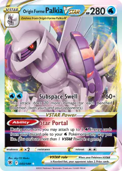Origin Forme Palkia VSTAR Rare Holo VSTAR card from Astral Radiance
