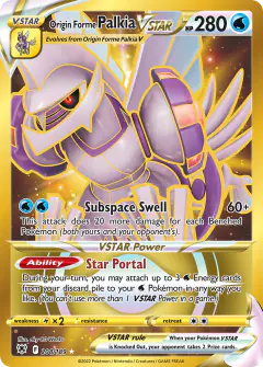 Origin Forme Palkia VSTAR Rare Secret card from Astral Radiance