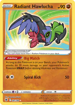 Radiant Hawlucha Radiant Rare card from Astral Radiance