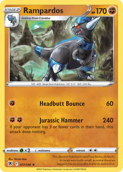 Rampardos Rare Holo card from Astral Radiance