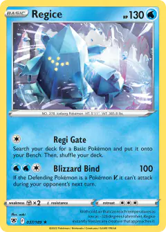 Regice Rare card from Astral Radiance