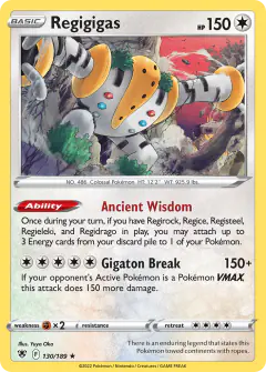 Regigigas Rare Holo card from Astral Radiance