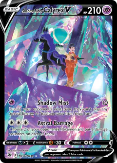 Shadow Rider Calyrex V Rare Holo V card from Astral Radiance
