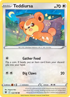 Teddiursa Common card from Astral Radiance