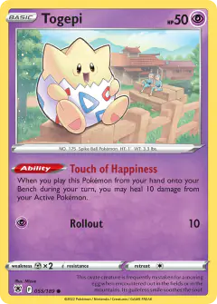 Togepi Common card from Astral Radiance