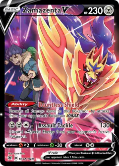 Zamazenta V Rare Holo V card from Astral Radiance