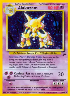 Alakazam Rare Holo card from Base Set 2