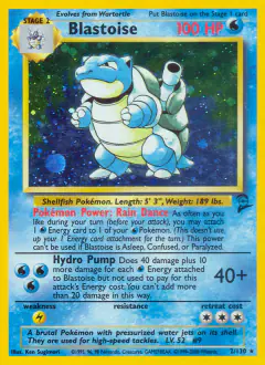 Blastoise Rare Holo card from Base Set 2