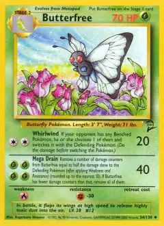 Butterfree Uncommon card from Base Set 2
