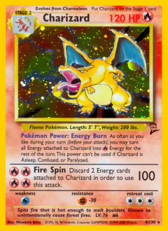 Charizard Rare Holo card from Base Set 2