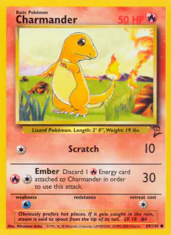 Charmander Common card from Base Set 2