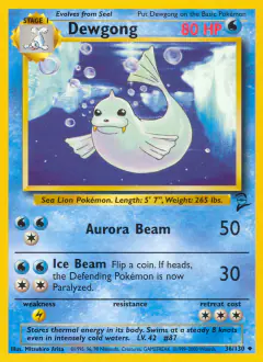 Dewgong Uncommon card from Base Set 2