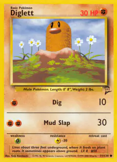 Diglett Common card from Base Set 2