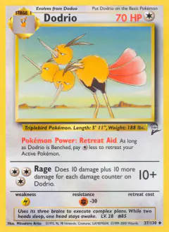 Dodrio Uncommon card from Base Set 2