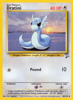 Dratini Uncommon card from Base Set 2
