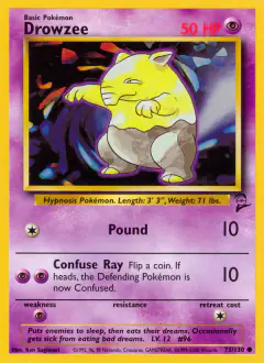 Drowzee Common card from Base Set 2