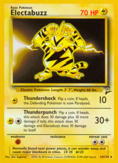Electabuzz Rare card from Base Set 2