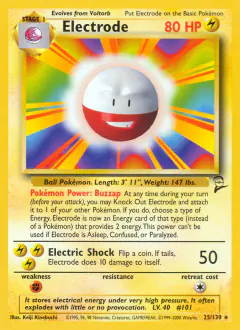 Electrode Rare card from Base Set 2