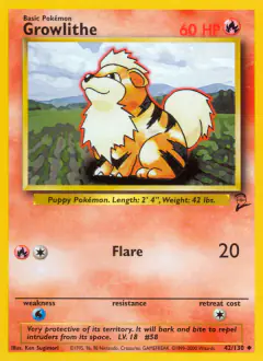 Growlithe Uncommon card from Base Set 2