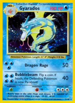 Gyarados Rare Holo card from Base Set 2