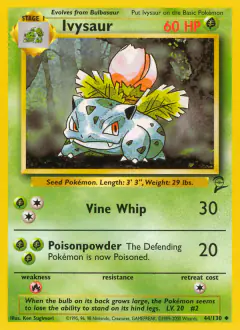 Ivysaur Uncommon card from Base Set 2