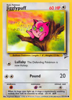 Jigglypuff Common card from Base Set 2
