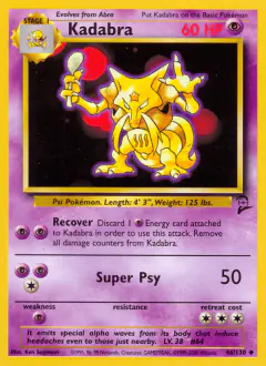 Kadabra Uncommon card from Base Set 2