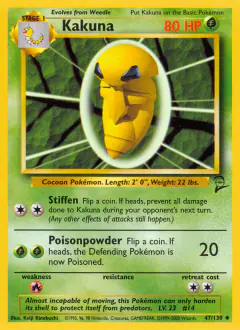 Kakuna Uncommon card from Base Set 2