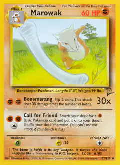 Marowak Uncommon card from Base Set 2