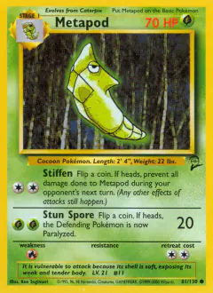 Metapod Common card from Base Set 2