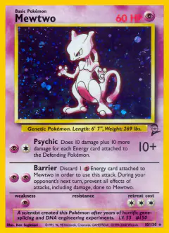 Mewtwo Rare Holo card from Base Set 2