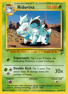 Nidorina Uncommon card from Base Set 2