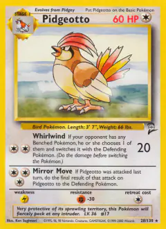 Pidgeotto Rare card from Base Set 2