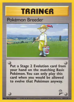 Pokémon Breeder Rare card from Base Set 2