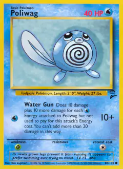 Poliwag Common card from Base Set 2