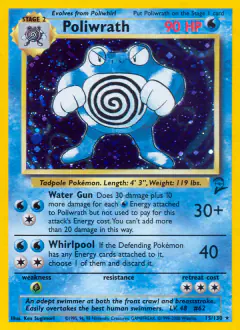 Poliwrath Rare Holo card from Base Set 2