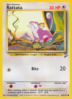 Rattata Common card from Base Set 2