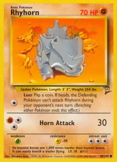 Rhyhorn Common card from Base Set 2