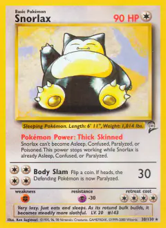 Snorlax Rare card from Base Set 2