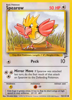Spearow Common card from Base Set 2