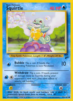 Squirtle Common card from Base Set 2