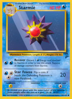 Starmie Common card from Base Set 2