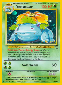 Venusaur Rare Holo card from Base Set 2