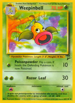 Weepinbell Uncommon card from Base Set 2