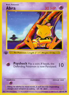 Abra Common card from Base Set