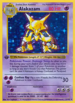 Alakazam Rare Holo card from Base Set