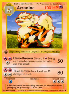 Arcanine Uncommon card from Base Set