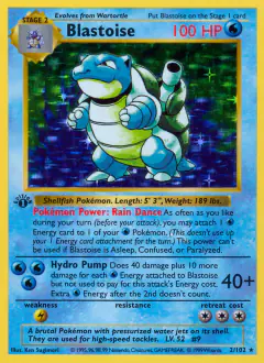 Blastoise Rare Holo card from Base Set