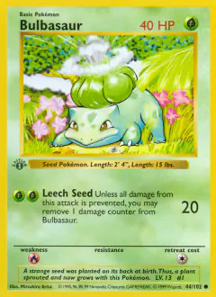 Bulbasaur Common card from Base Set